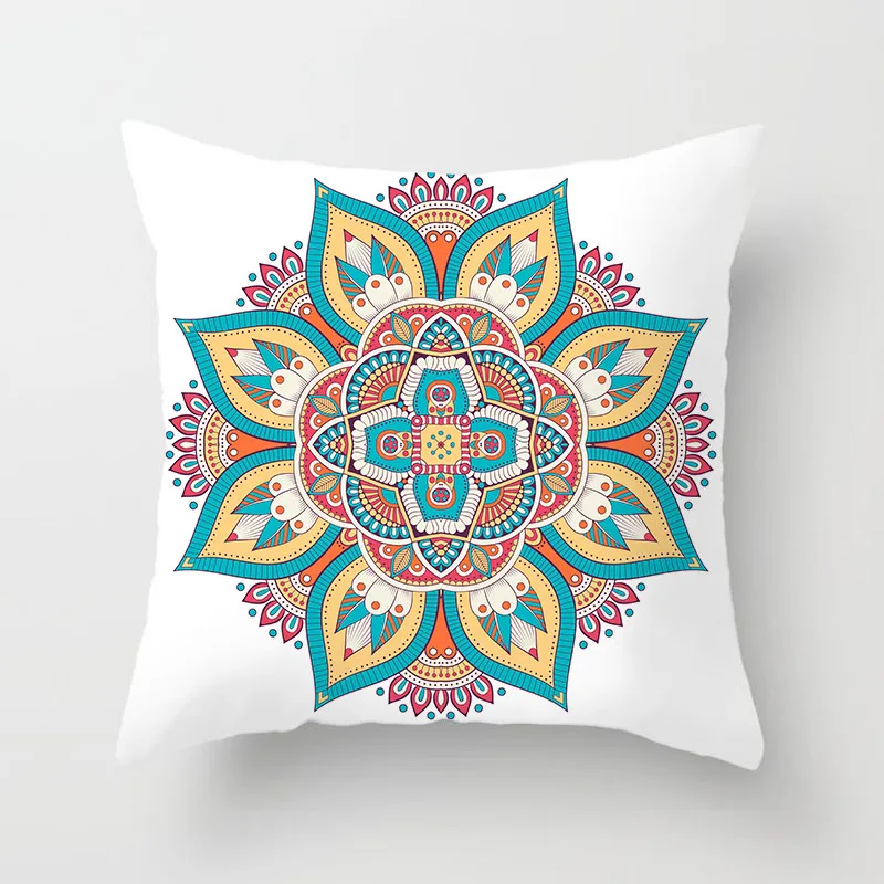 

Fuwatacchi Mandala Floral Decoration Print Cushion Cover Geometric Home Decorative Pillow Cover Sofa Car Almofada Pillow Case