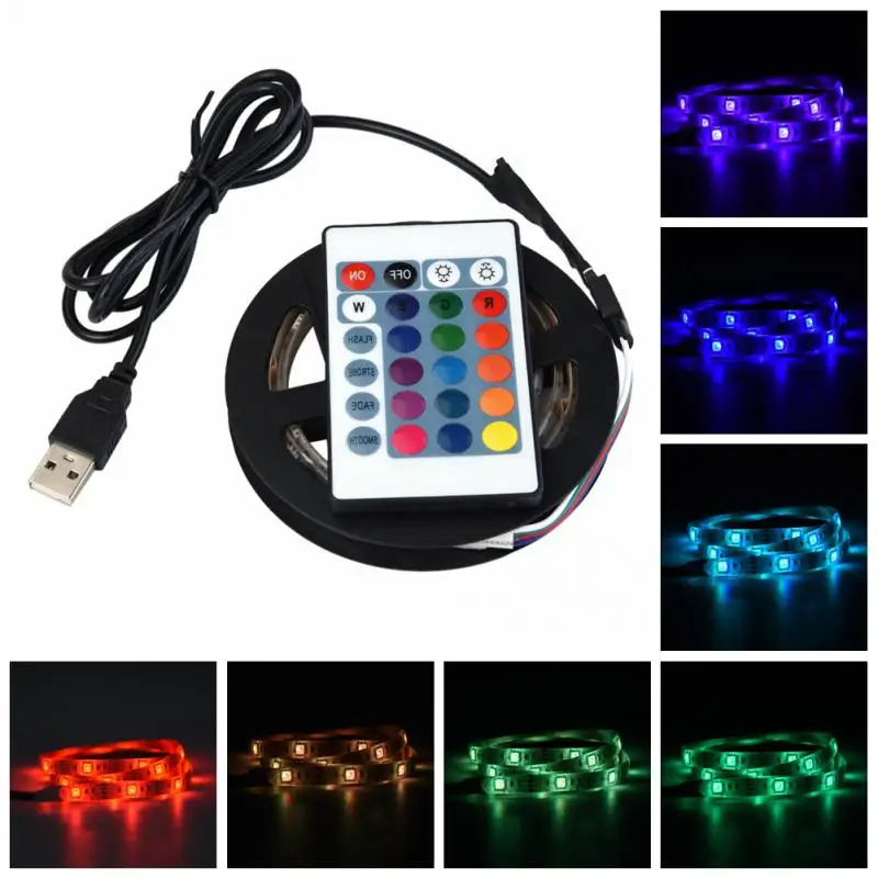 DC 5V 5050 RGB LED Strip Light USB Waterproof Flexible LED Light Lamp Strip Tape Lamp for TV Backgrounds Light