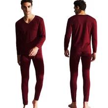 YJSFG домашний бренд для мужчин 2 шт. зимнее Термобелье низ Топы Наборы мужские теплые кальсоны тройники низ с длинным рукавом брюки тройники