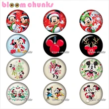 Рождественская мультяшная мышь Круглый Стеклянный кабошон демонстрационная плоская задняя фурнитура 12 мм/18 мм/20 мм/25 мм TL1119