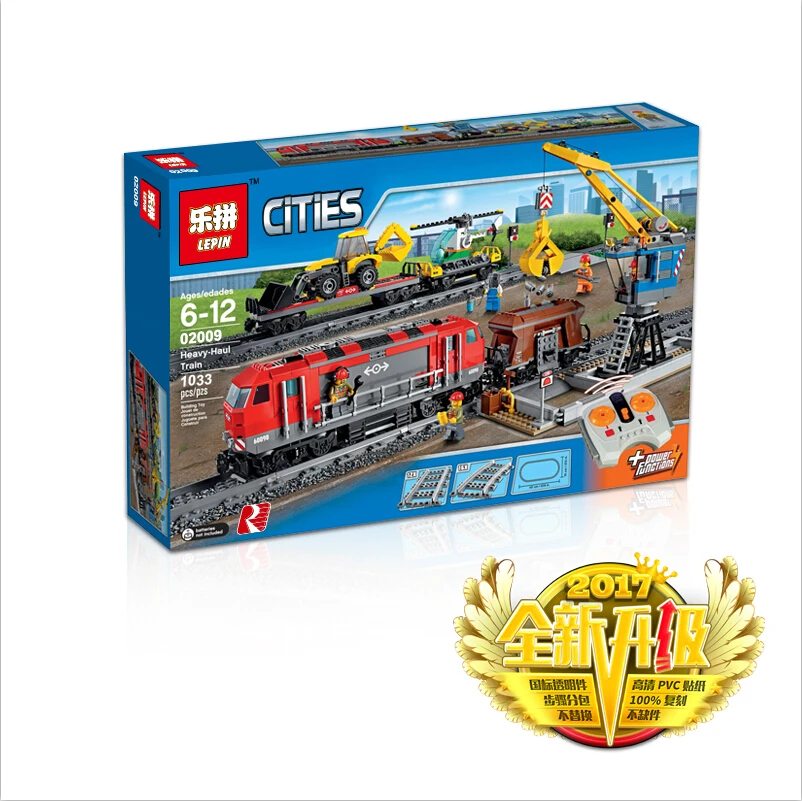 

Model building toy 02009 1033pcs Building Block Compatible with lego 60098 city Train Rail Train Engineering Vehicle toy hobbies