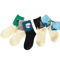 5 пар Рождество тема Для женщин короткие носки милые мягкие Цвет Для женщин Носки для девочек осень-зима удобные прочные смешной счастливый