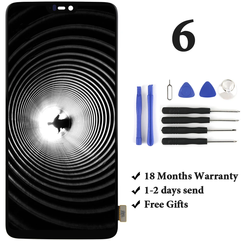 

Tested For Oneplus 6 Six LCD Display With Touch Screen Assembly Replacement With Frame For Oneplus 6 Six LCD 1+ With Tools