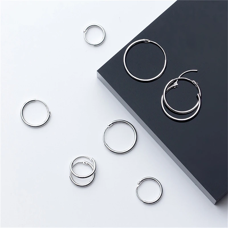 ROXI, женские сережки, 925 пробы, серебряные серьги, 8 мм-20 мм, круглая петля, подарки, простые серебряные серьги-кольца для девочек, oorbellen