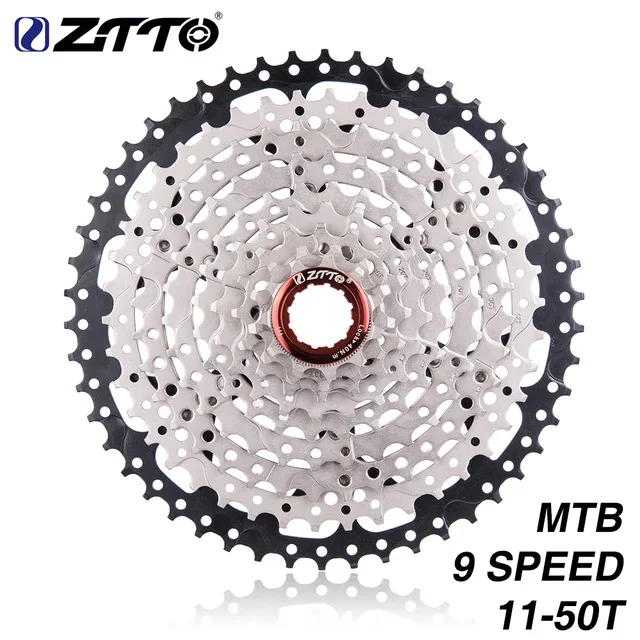 

ZTTO Mountainbike 9 Speed Cassette 11-50 t Brede Verhouding MTB Fiets 9 s Vrijloop Compatibel met M430 m4000 M590