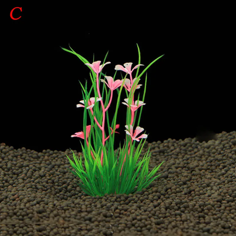 Пластиковые искусственные аквариумные водоросли для аквариума, листья воды, акуарио, большие размеры, имитация растения для аквариума, украшение, художественный подарок - Цвет: 3