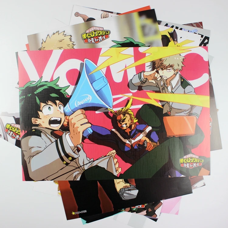 8 шт./компл. Boku no hero academia постеры My Hero Academia аниме фигурки тисненый рисунок