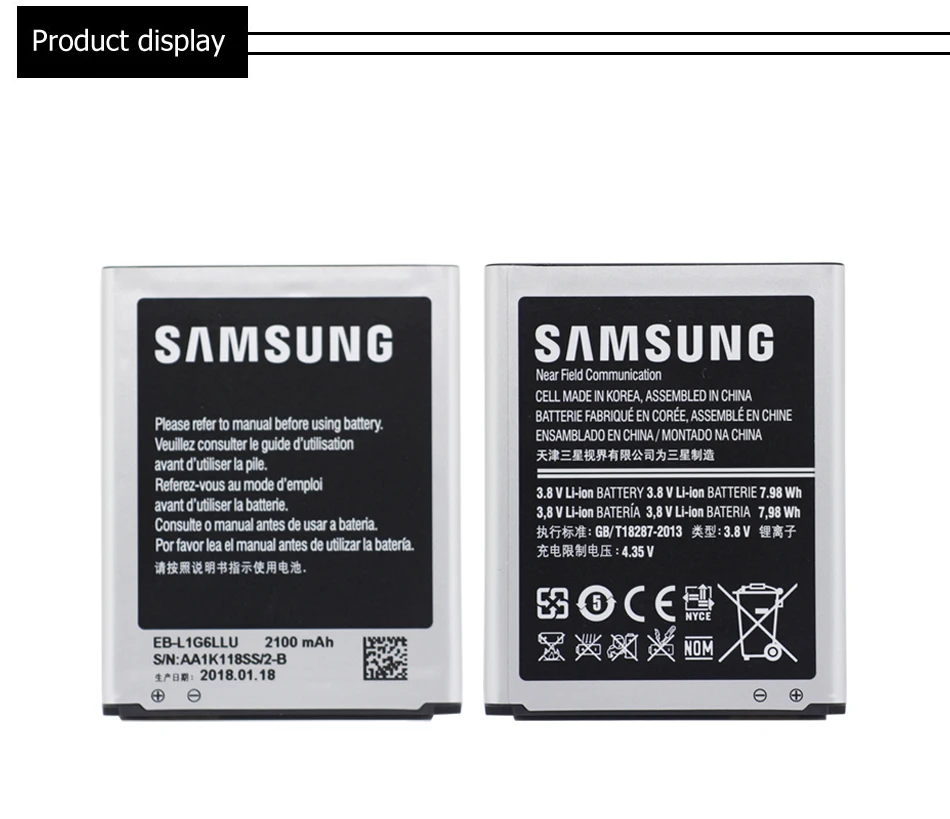 Samsung телефон батарея EB-L1G6LLU 2100 мАч для samsung Galaxy S3 i9300 i9305 i747 i535 L710 T999 замена батареи