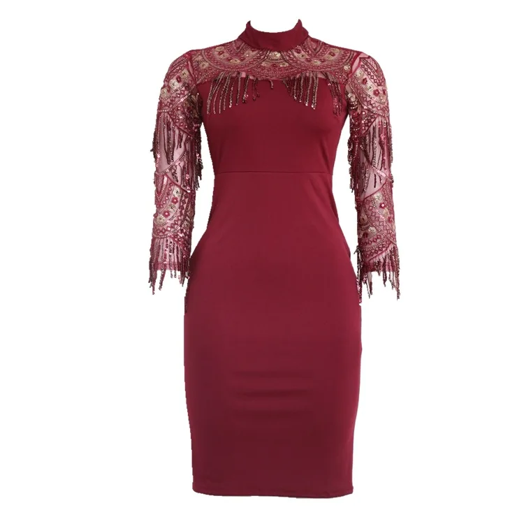 Женская африканская Дашики платья 2019 Плюс Размер Bodycon Вечерние с блестками