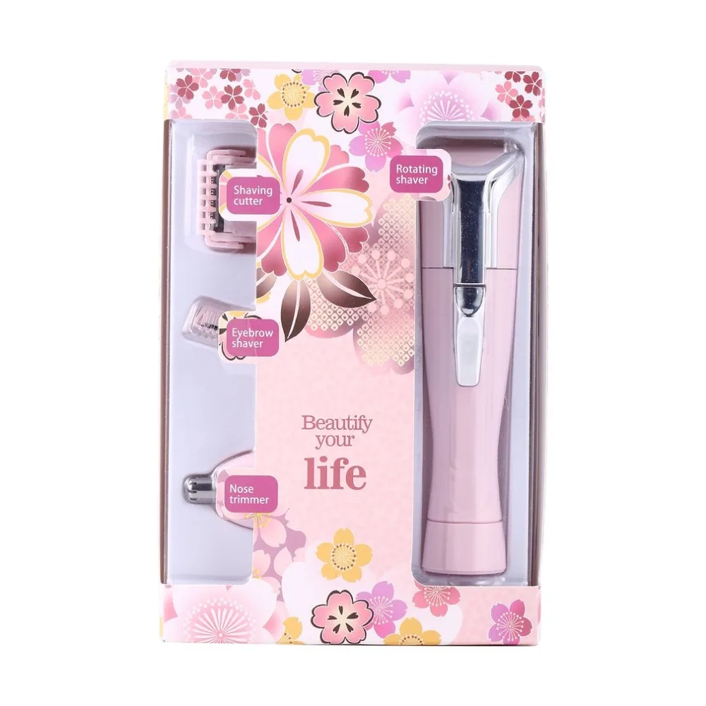 Women's Electric Lady Shaver Portable Pink Stainless Steel Grooming