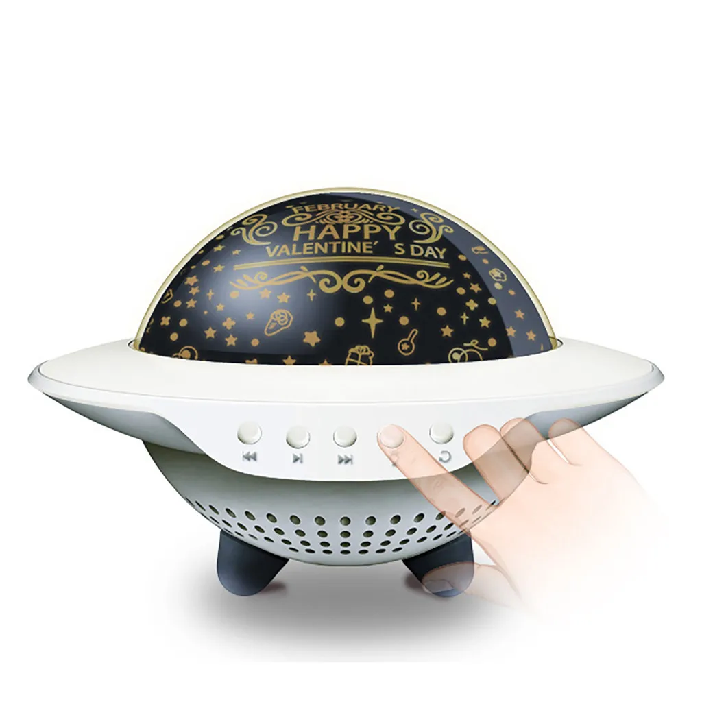 Bluetooth версия НЛО лампа-проектор Звездное небо ночник Вращающаяся лампа linterna светодиодный с зарядкой de alta potencia