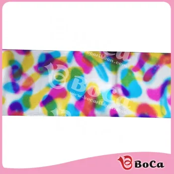 

2017 new 3" 75mm BOCA rainbow custom design holographic grosgrain ribbon , DIY handmade material 100Yards