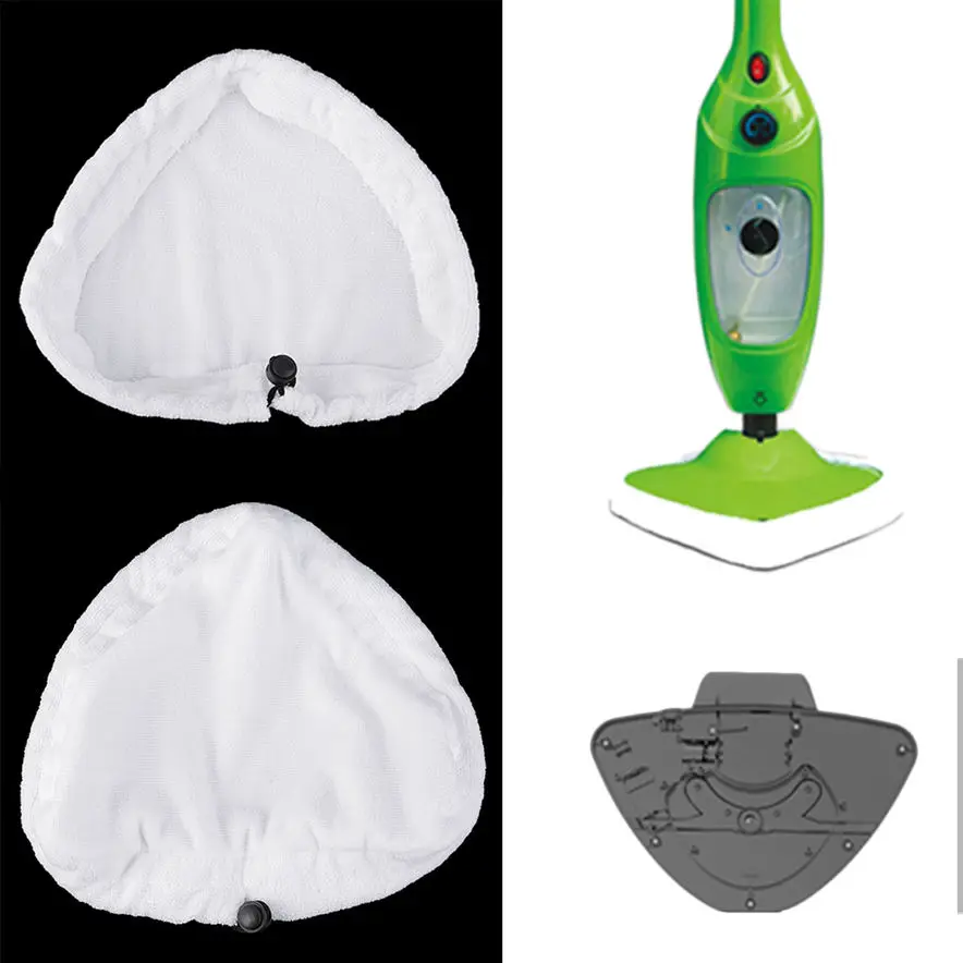 

2pcs White Microfibre Washable Reusable Cloth Replacement Pad for Steam Mop