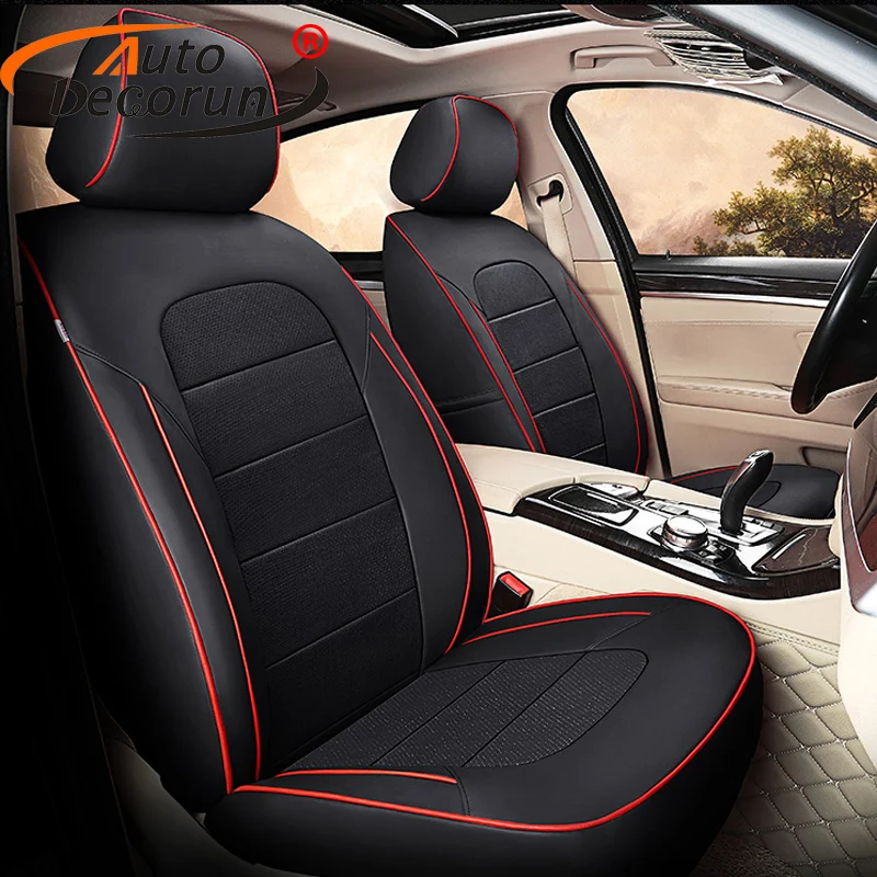 

AutoDecorun Genuine Leather Automobiles Seat Covers for Ford Mustang 2015-2019 Seat Cover Cowhide Car Cushion Support Accessorie