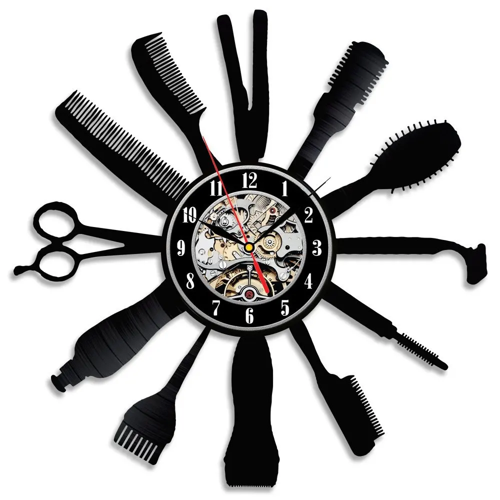 Horloge murale en vinyle Idée cadeau créative pour Salon de Horloge murale en vinyle Idée cadeau créative pour Salon de