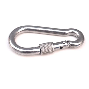 

5PCS/LOT M4/5/6/7/8/9/10/11/12 SUS304 Carabiner With Screw Lock Snap Hook Safety Buckle EDC Keychain Secure Carabiner Snap Hook