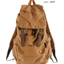 Mochila militar de tela de cuero Vintage a la moda, mochila escolar para hombre, mochila con cordón, mochila para mujer 2017, mochila para hombre