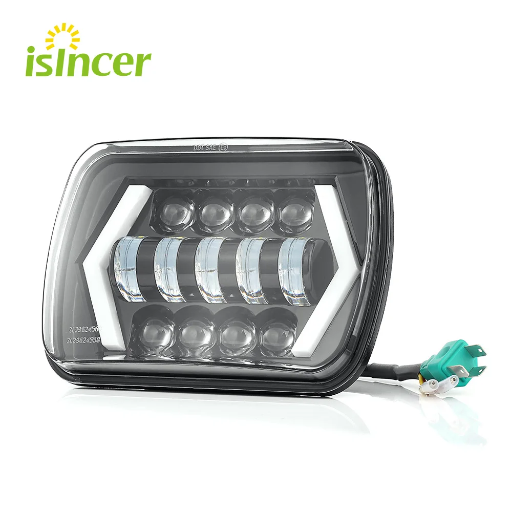 

2pcs 7x6'' Square Headlights LED Headlamp Angel Eyes DRL H4 LED with trun Signal For Jeep Wrangler YJ Cherokee XJ Comanche MJ