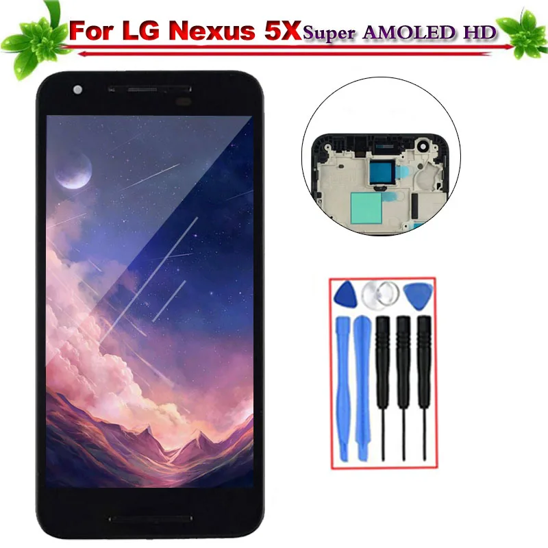 

Tested Super Amoled for LG Nexus 5X H790 H791 H798 Display with Frame Touch Screen Digitizer Assembly Replacement