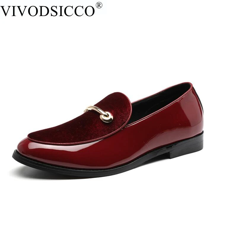 

VIVODSICCO Luxury Brands Classics Pointed Toe Men Formal Shoes Business Wedding Patent Leather Oxford Shoes For Men Dress Shoes