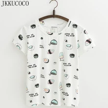 Новейшая женская футболка JKKUCOCO с мультяшным принтом торта