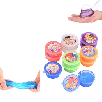 

6 Color DIY Crystal Mud Blowing Bubbles Colored Clay Intelligent Slime Plasticine Rubber Mud Playdough for kids Random Color 60g