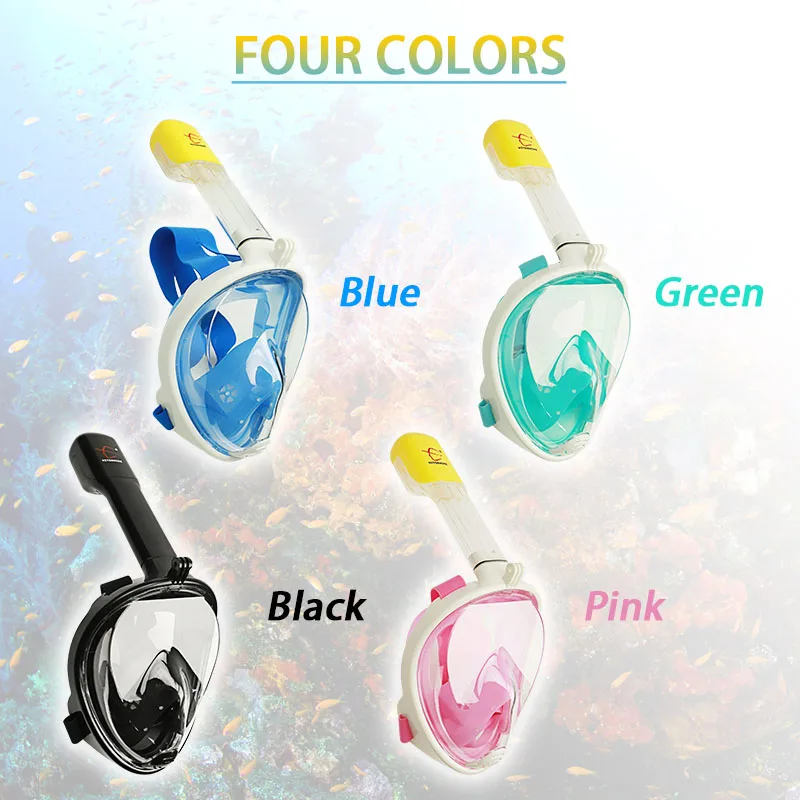 

Full Face Snorkeling Masks Panoramic View Anti-fog Anti-Leak Swimming Snorkel Scuba Underwater waterproof Diving Mask goggles