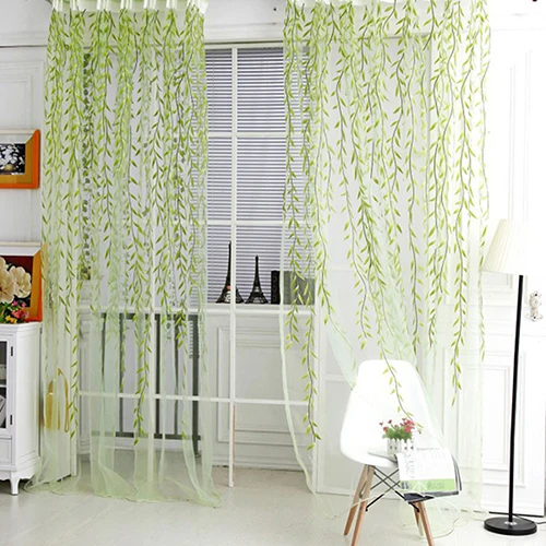 Decor Curtains Sheer Curtains Home Tree Glass Yarn Willow Curtain Tulle Room Decor