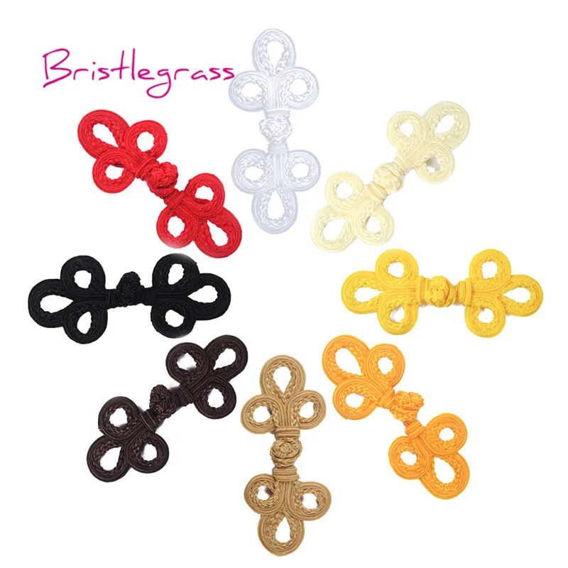 

BRISTLEGRASS 5 Pair 5.51*2.36" Handmade Chinese Knot Button Frog Closure Ribbon Fastener Costume Suit Sewing Craft Wedding Decor