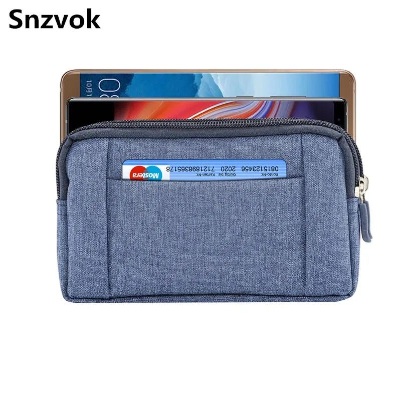 

Snzvok Universal Sport Denim Phone Bag For Samsung Galaxy Note 9 Note 8 Belt Clip Pouch Waist Purse Case For Samsung A9 A8 Cover