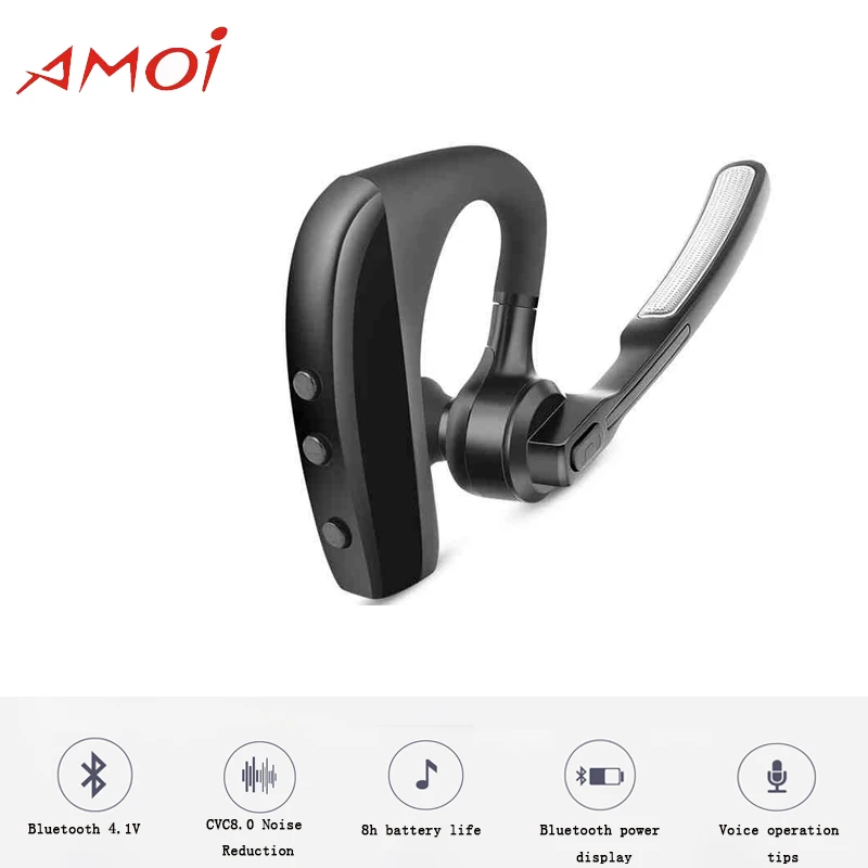 

Amoi Original Business Wireless Headset K9 Support Android/Windows with Bluetooth 4.1V noise reduction for Galaxy S9 S9 Plus