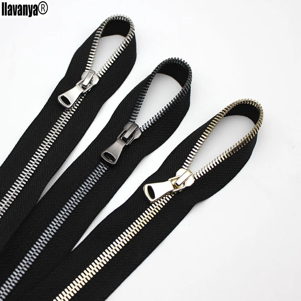2017 5 120cm 3PCS a lot fashion black color metal zipper zippers for
