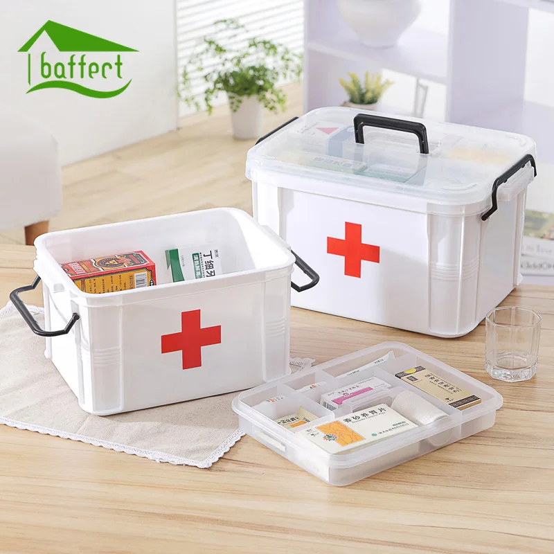 Household First Aid Kit Box Medicine Box Plastic Container Emergency