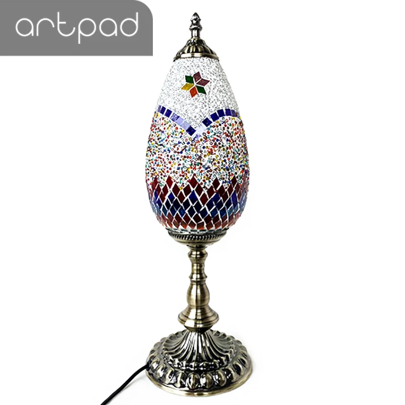 Artpad E14 лампы яйцо Форма мозаичная настольная лампа ручной инкрустированные
