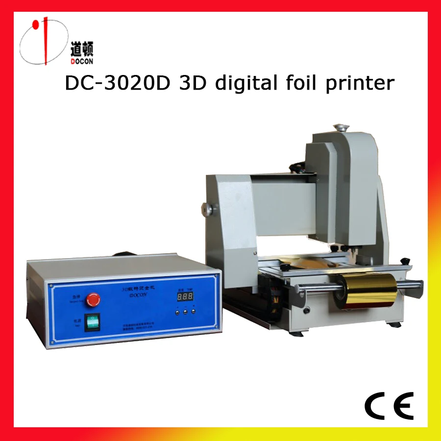 DC-3020D 3D digital foil printer/hot foil stamping machine,digital foil stamping machine which can print on wood,leather etc