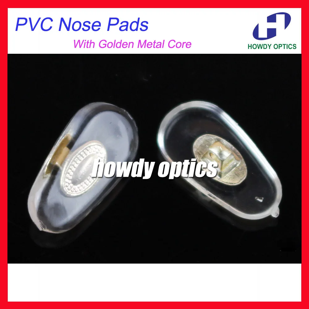 

100pcs/lot Eyeglasses PVC Nose Pads With Gold Metal Core 14mm Screw-in Type Glasses Accessories