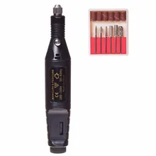 1 комплект 6 Биты Мощность сверла профессиональный маникюр, машинка для маникюра, электродрель для обработки ногтей ручка педикюрная пилка для ногтей Форма инструмент товар для ухода за ногами