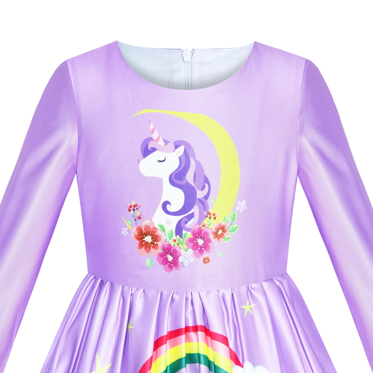 Sunny Fashion платья для девочек новогодние костюмы Длинный рукав единорог Замок