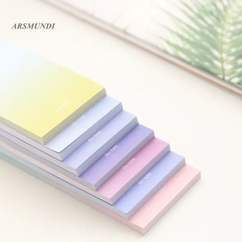 Novelty Gradient Color Self Adhesive Sticky Notes Long Paragraph Post