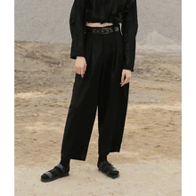 S~ 5XL! Новинка года; мужская одежда; оригинальные дизайнерские и свободные прямые шерстяные брюки; повседневные брюки в стиле ретро; костюмы певицы