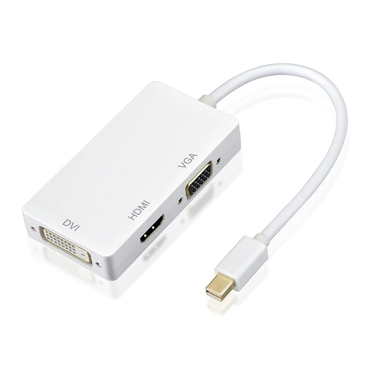 Mini Display Port DP to DVI HDMI VGA Adapter 3 in 1 Thunderbolt Multi-Function Converter Cable Full HD 1080p for Apple MacBook  iMac Mac Mini (10)