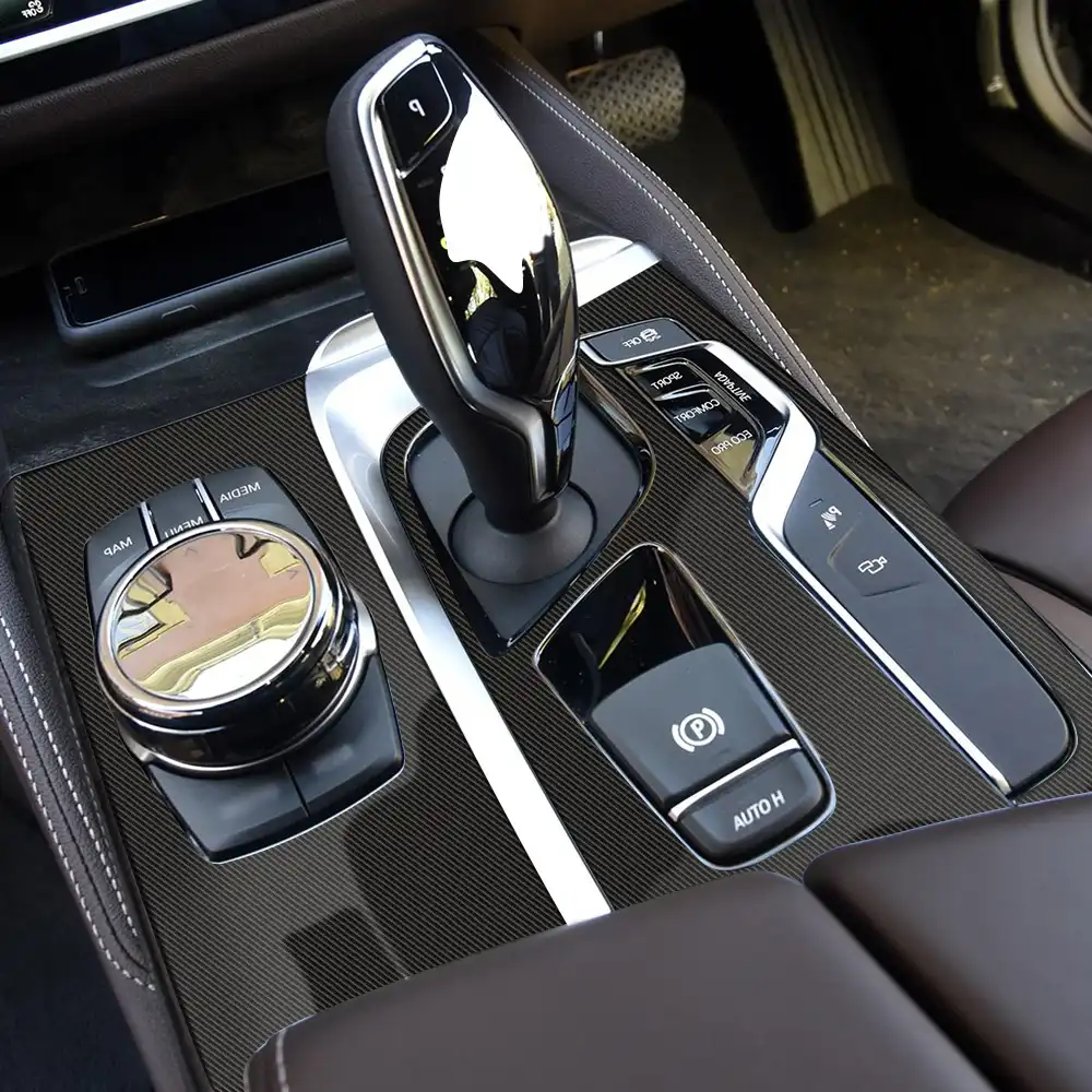 Carbon Fiber Styling Panel Frame Decal Cover Trim for BMW 5 Series G30 G31 G38 from 2016 Dashboard Instrument Media CD Control Panel Frame, Classic