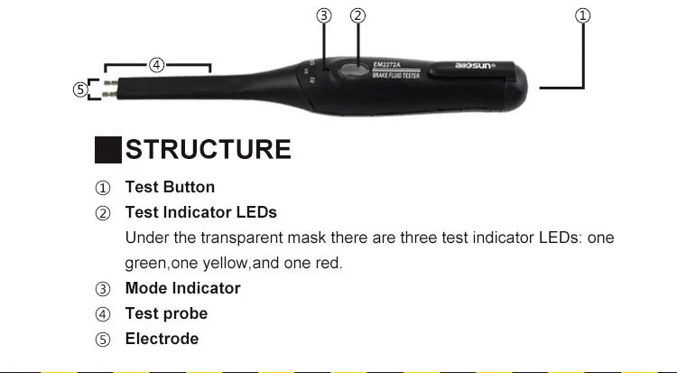 Автомобильный тест er Тормозная жидкость, инструмент для испытания тормозов, ручка EM2272A, автомобильный индикатор свечи зажигания, тест зажигания er GK500