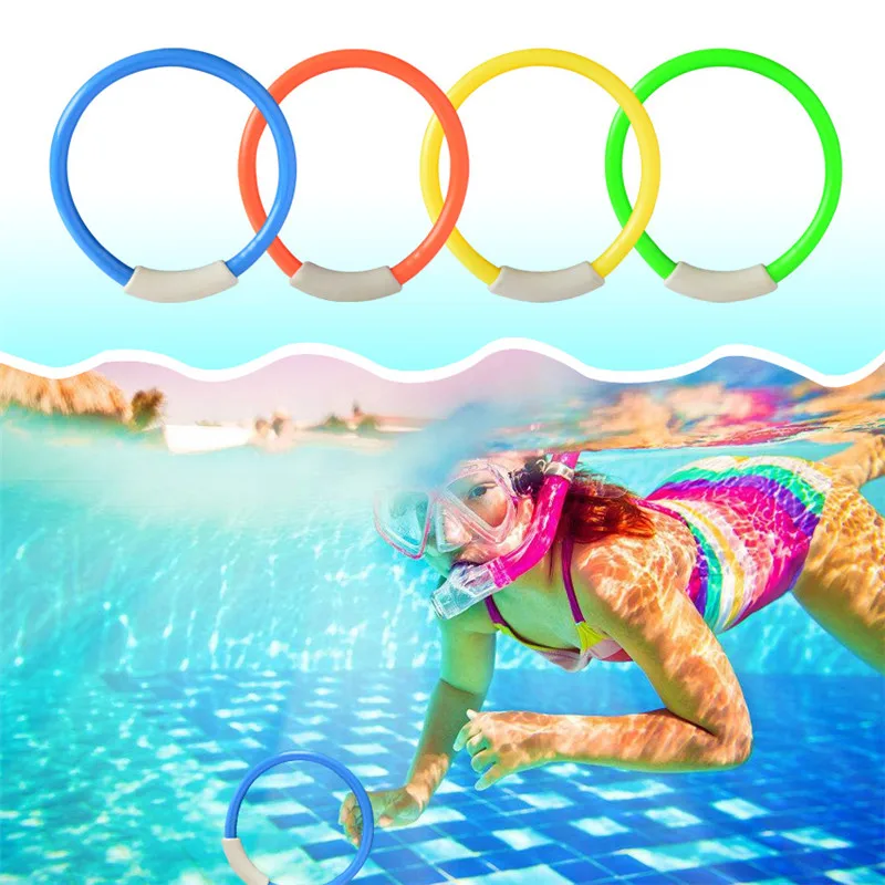 4 шт.. Подводные плавающие кольца для дайвинга Детские броские игрушки бассейн весело круг тренировочные кольца плавающие ming игрушки игры