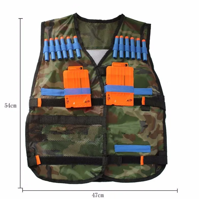 Тактический жилет жилеты безопасности Регулируемый с карманами для хранения подходит для Nerf N-Strike Elite Team жилеты - Цвет: Camouflage