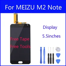 Original LCD For MEIZU M2 Note Display Screen Digitizer Touch Screen Meiblue Note2 Glass Panel 5.5 Inch Replacement FreeTools