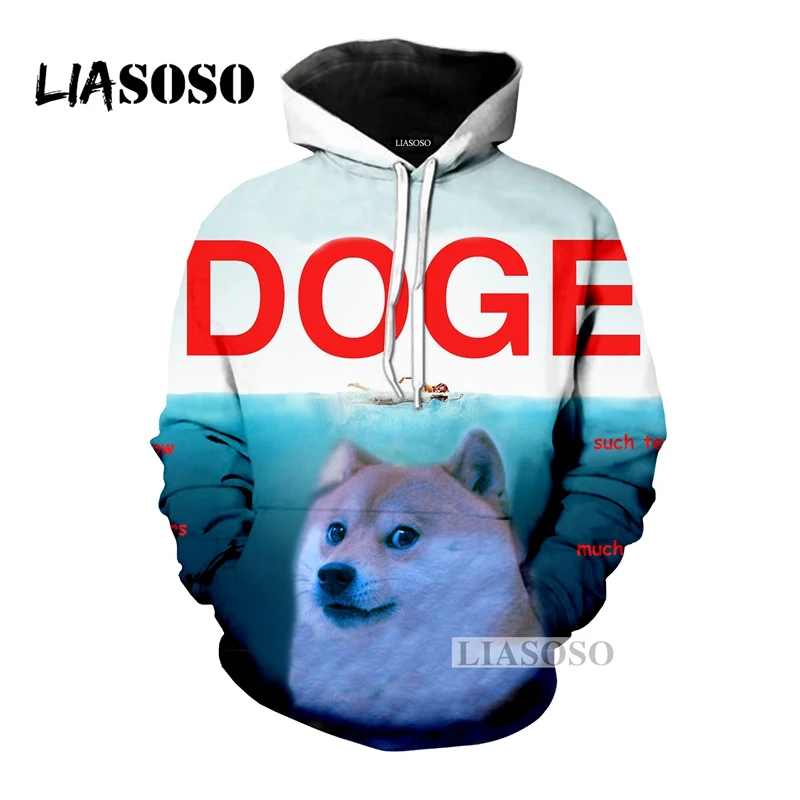 LIASOSO NEW Animals Doge SHIBA Funny MEME Hoodie Sweatshirt 3D Printed