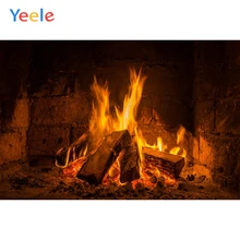 Yeele Christmas Fireplace Backdrop Sock Vintage Baby Portrait Vinyl Photography Background For Photo Studio Photophone Photocall