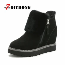 QIYHONG font b Women b font Boots Fashion Winter Snow Warm Boots Platform Wedge Heel Boots
