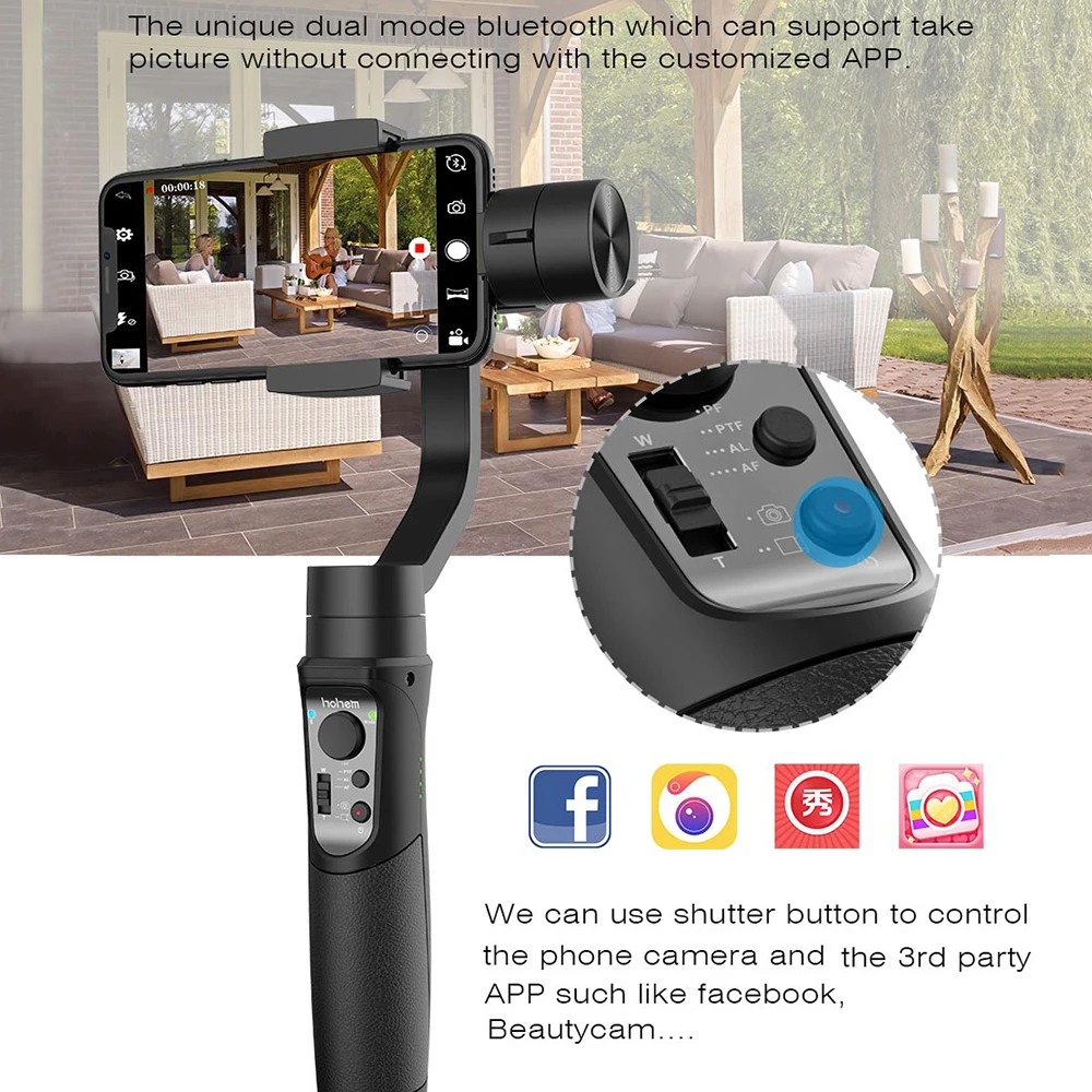  Hohem iSteady Mobile 3-Axis Handheld Gimbal Stabilizer for Gopro sjcam action camera iPhone Samsung